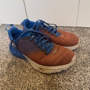 Hoka One One Mach 3 Running Shoes Men Sz 9 Red Blue Lace Up Cushioned Casual